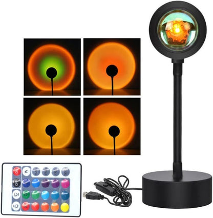LED Sunset Projection Lamp – 180° Rotating Mood Light with 4 Film Options for Room Decor & Photography - Infinitygallery.store
