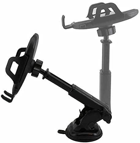 360° Rotatable Rearview Mirror Car Phone Holder – Retractable Clamp Mount - Infinitygallery.store