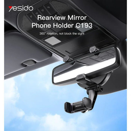 Universal Car Mirror Phone Holder with 450° Rotation – Rearview Mount Design - Infinitygallery.store