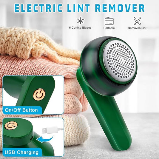 Rechargeable Electric Lint Remover – USB Fabric Shaver with Double Protection & Light Ring - Infinitygallery.store