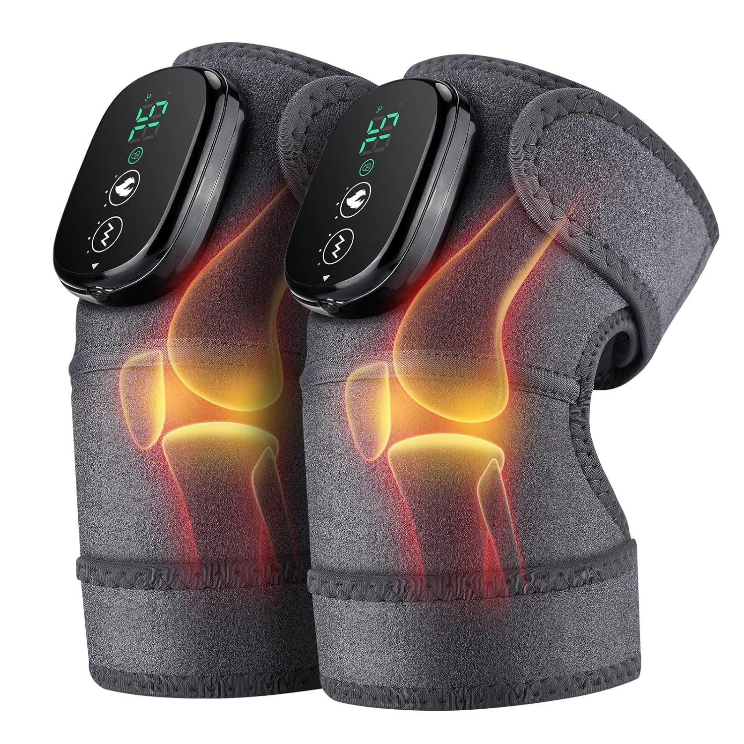 Electric Knee Massager with Heat & Vibration – Cordless Heating Wrap for Knee, Shoulder & Elbow Relief - Infinitygallery.store