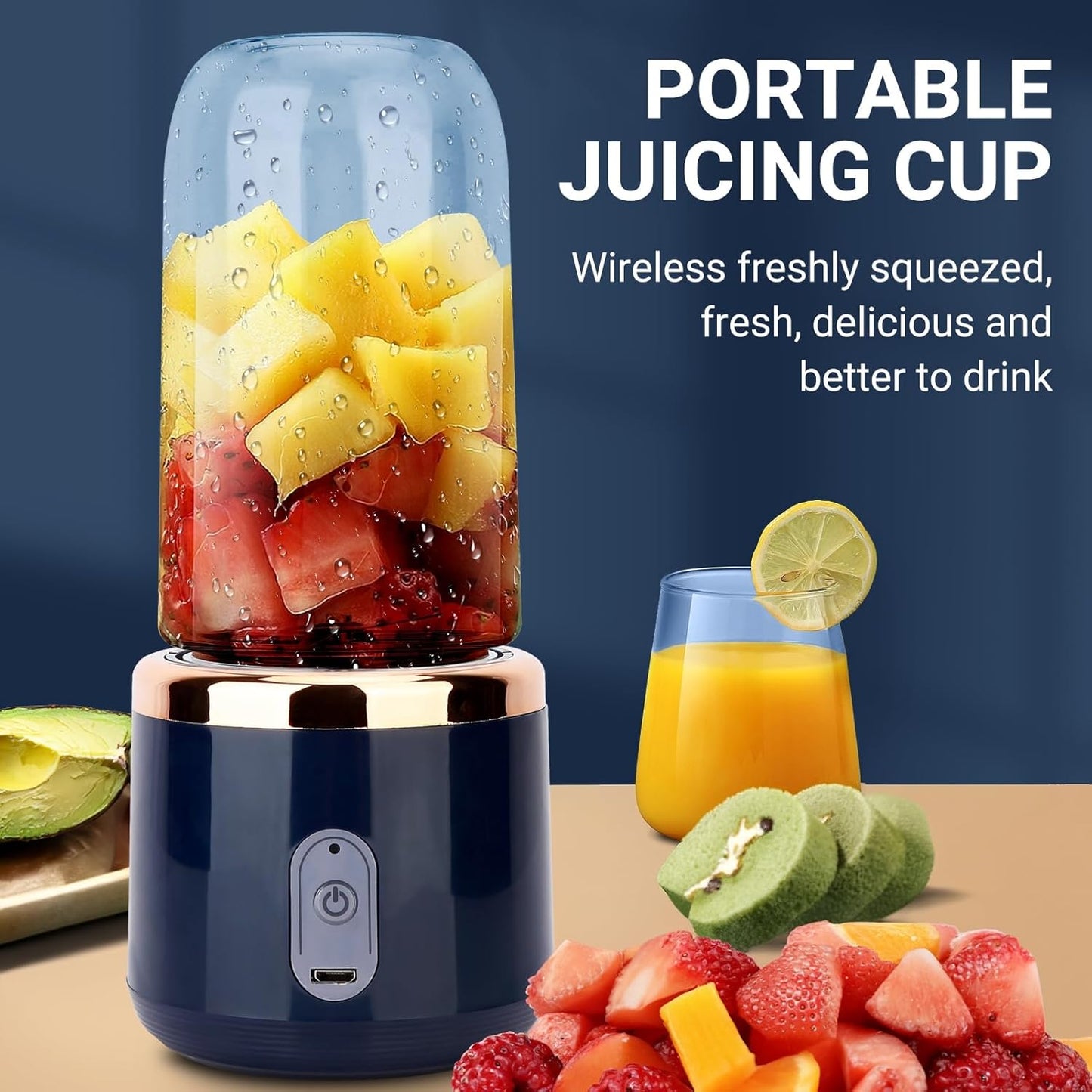 2-in-1 Portable Juicer Bottle – USB Rechargeable Smoothie & Shake Blender (400ml) - Infinitygallery.store