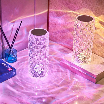 LED Crystal Table Lamp – 3D Diamond Light with Remote & Touch Control - Infinitygallery.store