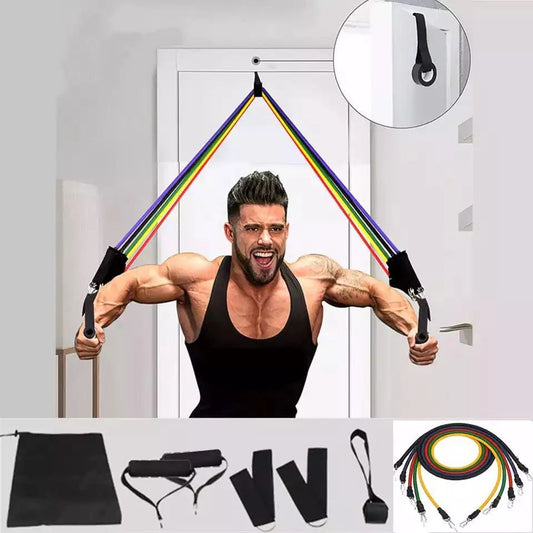 Bodybuilding Resistance Bands Set – Full-Body Workout Kit (10lbs–110lbs) - Infinitygallery.store