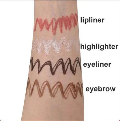 4-in-1 Makeup Pen – Eyeliner, Brow, Lip & Highlighter | Vegan & Portable Beauty Tool - Infinitygallery.store