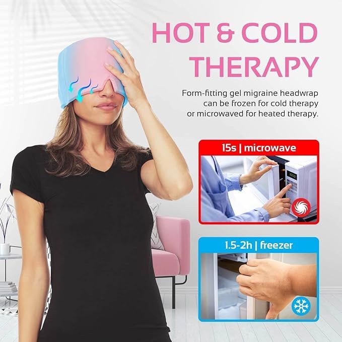 Migraine Relief Cap – Hot & Cold Therapy Headache Soother with Thermax Tech - Infinitygallery.store