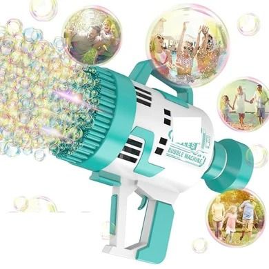 48 Holes Rocket Bubble Gun – Rechargeable, Colorful Bubble Blaster for Kids & Adults - Infinitygallery.store