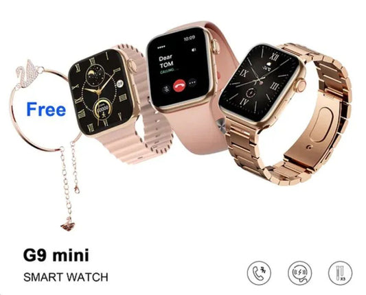 Haino Teko G9 Mini Rose Gold Smart Watch – Elegant Design with Fitness & Sleep Tracking | Infinity Gallery - Infinitygallery.store