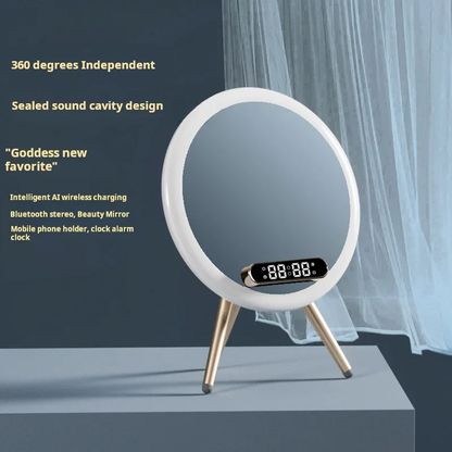 Magic Mirror Q6 – Smart Makeup Mirror with 15W Wireless Charging, Bluetooth Speaker & Clock - Infinitygallery.store