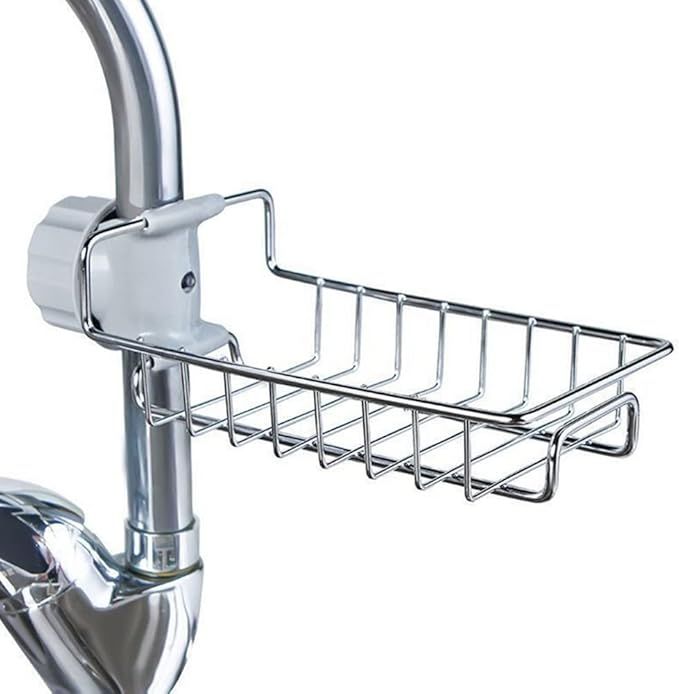 Stainless Steel Faucet Shelf – No-Drill Sink Caddy Organizer for Kitchen & Bathroom - Infinitygallery.store