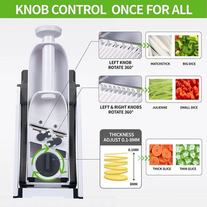 Manual Vegetable Cutter – Ultimate Adjustable Slicer with Safety Lock & Thickness Control - Infinitygallery.store