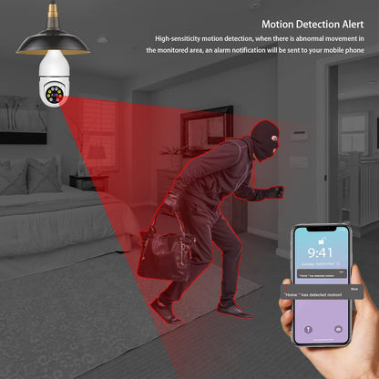 Light Bulb Security Camera – 1080P WiFi Camera with Full Color Night Vision & Motion Alerts - Infinitygallery.store