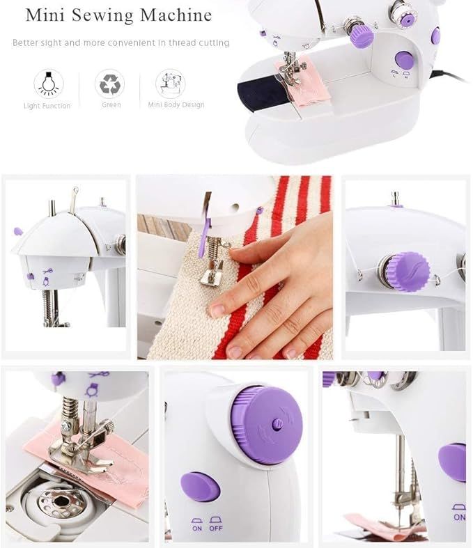 Mini Sewing Machine SM-202A – Portable, Dual Power, with Foot Pedal & Accessories - Infinitygallery.store