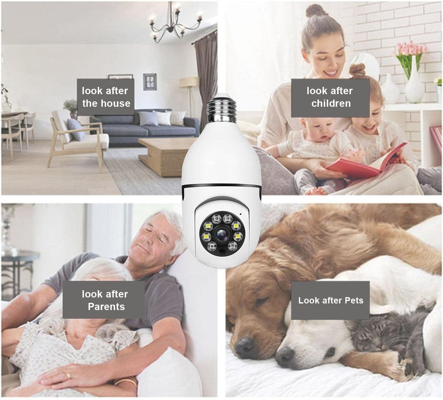 Light Bulb Security Camera – 1080P WiFi Camera with Full Color Night Vision & Motion Alerts - Infinitygallery.store