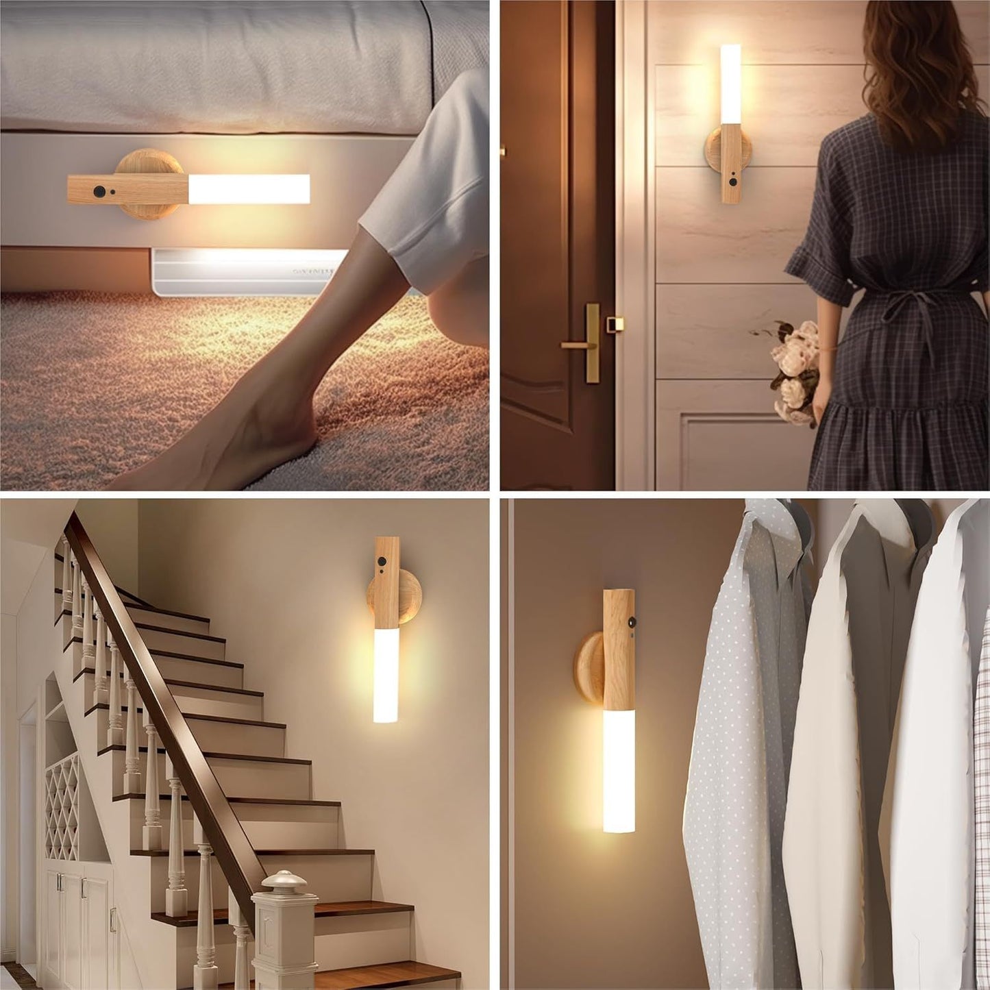 Induction Sensor Night Light – Magnetic Rechargeable LED Lamp with Motion & Light Detection - Infinitygallery.store