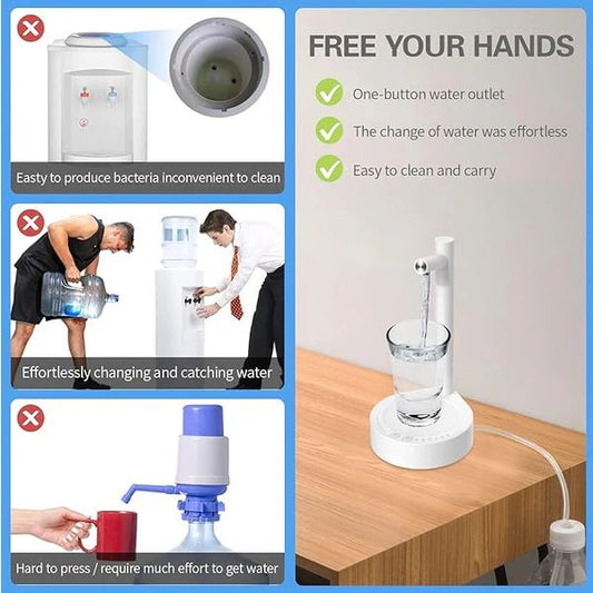 Portable Electric Water Dispenser – Smart 7-Level USB Rechargeable Pump - Infinitygallery.store