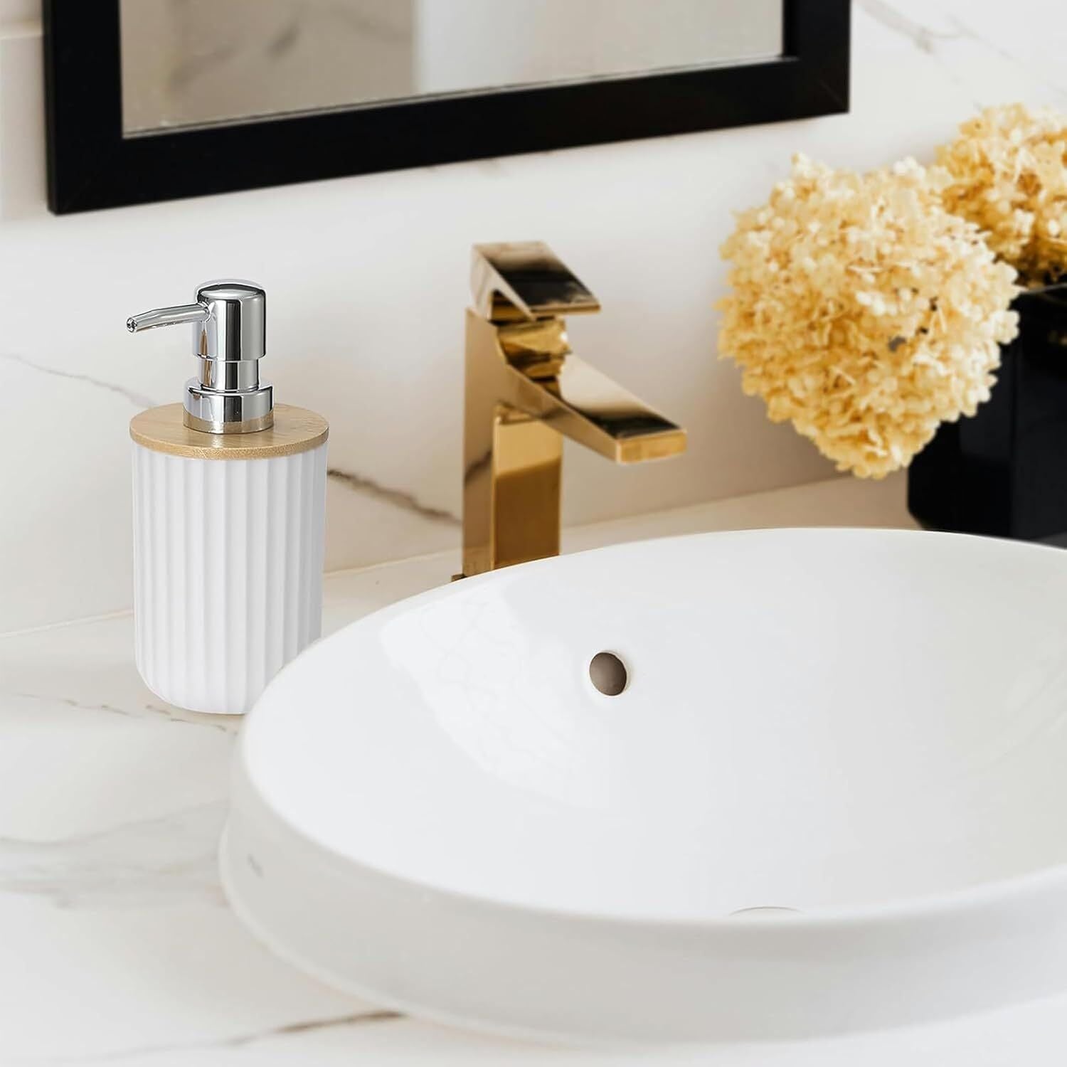 6-Piece Bathroom Accessories Set – Modern Design with Soap Dispenser, Brush & More - Infinitygallery.store