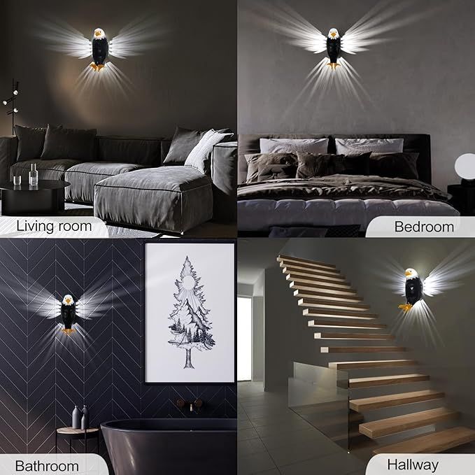 3D Eagle Wall Light – LED Projection Lamp for Home & Outdoor Decor - Infinitygallery.store