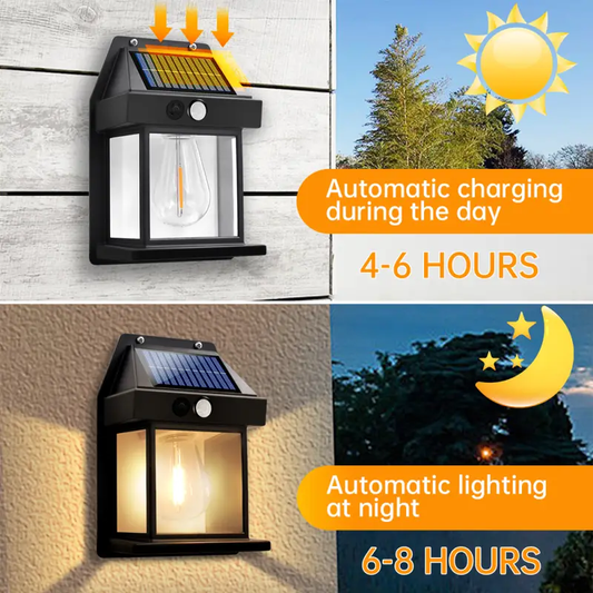 Solar Wall Lamp – Motion Sensor, 3 Lighting Modes, Auto-Charging & Weatherproof - Infinitygallery.store