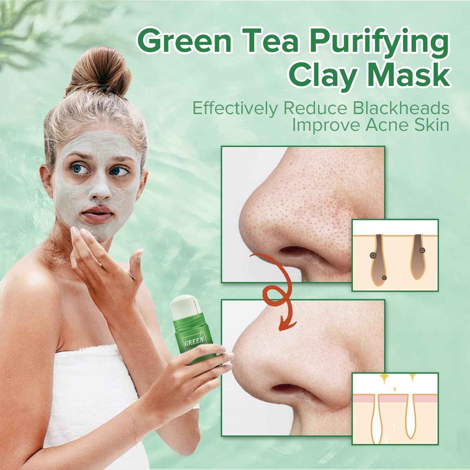 Green Tea Face Mask Stick – Deep Pore Cleansing & Oil Control