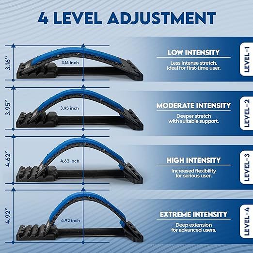 Adjustable Magnetic Back Stretcher – Spine Support & Pain Relief Device with Acupressure Points - Infinitygallery.store
