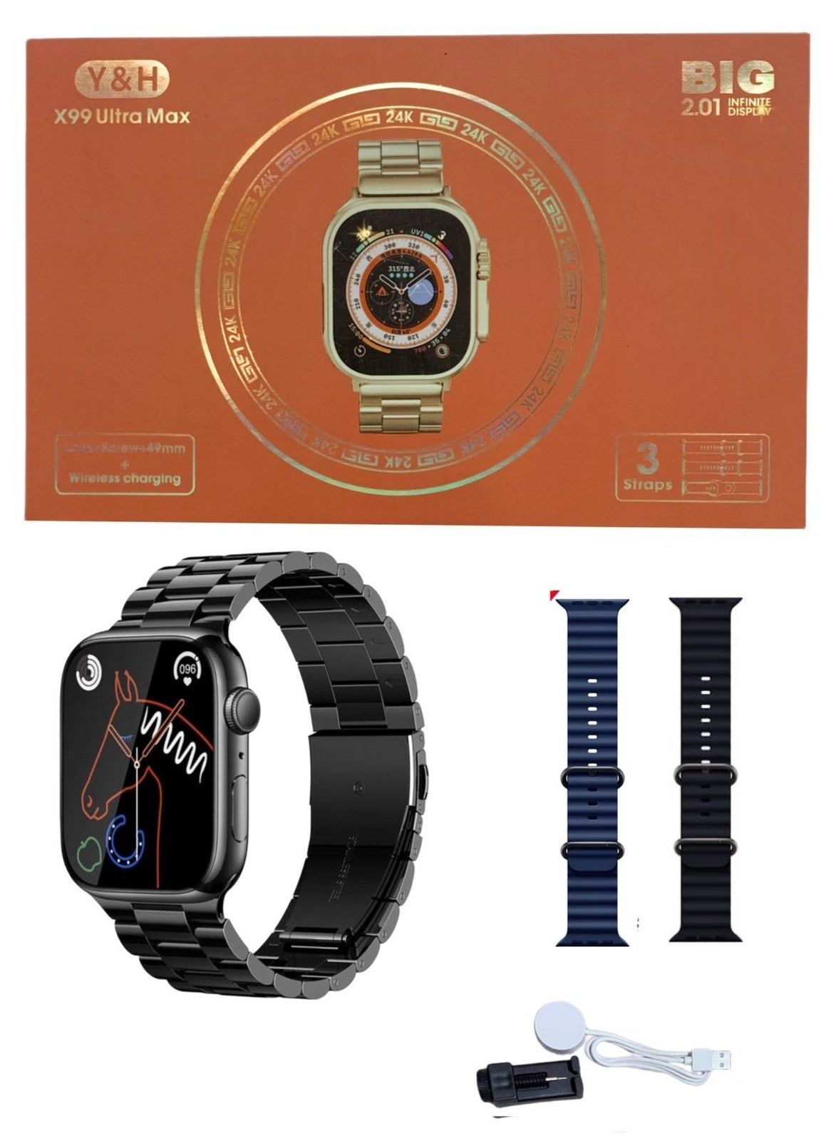 X99 Ultra Max Smart Watch – Bluetooth Calling, Music, Split-Screen & Arabic Support | Infinity Gallery - Infinitygallery.store