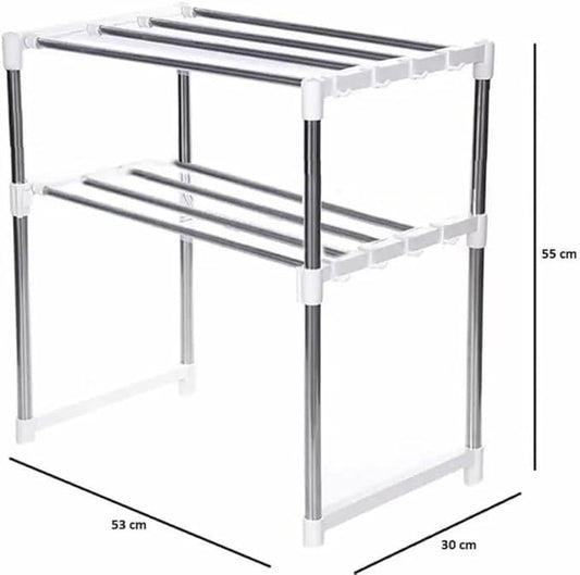 Stainless Steel Kitchen Storage Rack – Multi-Layer Organizer with Hooks & Easy Assembly - Infinitygallery.store