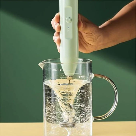 Stainless Steel Milk Frother – Handheld Battery-Operated Foam Maker - Infinitygallery.store