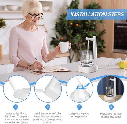 Portable Electric Water Dispenser – Smart 7-Level USB Rechargeable Pump - Infinitygallery.store
