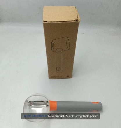 Stainless Steel Vegetable Peeler with Dual Blade & Collection Container - Infinitygallery.store
