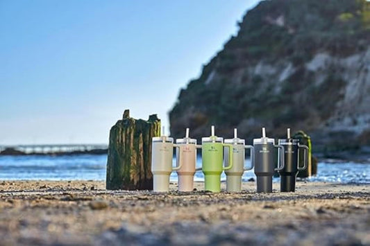 Stanley Quencher Tumbler – 40oz Recycled Stainless Steel Insulated Travel Mug with Lid & Straw - Infinitygallery.store