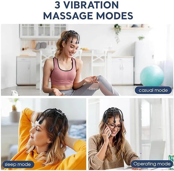 360° Ultra Head Massager – Full Scalp Coverage with 3 Vibration Modes - Infinitygallery.store