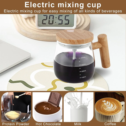 Electric Mixing Glass Mug – Self-Stirring 7000 RPM Coffee & Protein Blender Cup - Infinitygallery.store