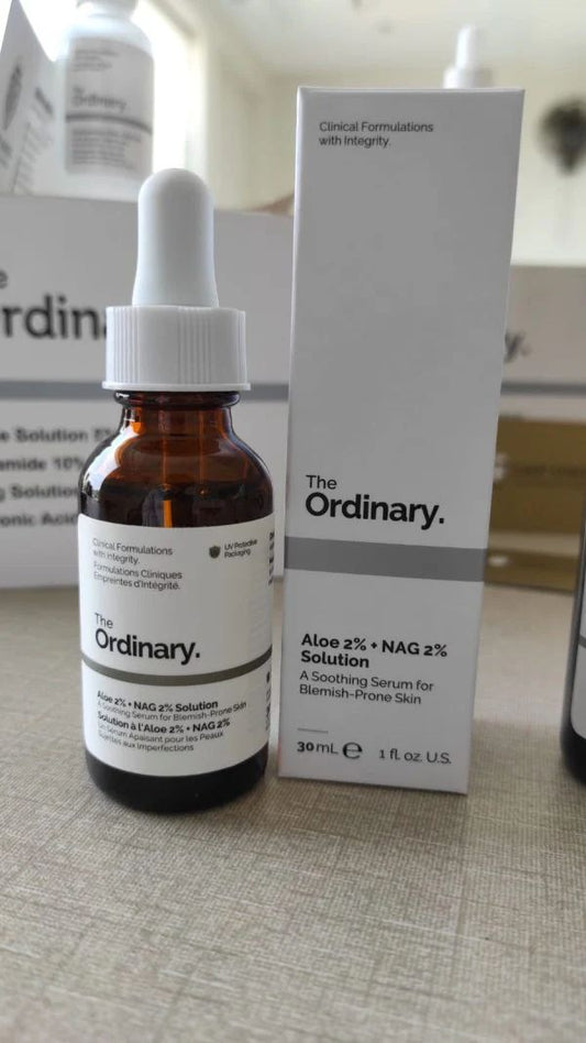 🌿 The Ordinary Aloe 2% + NAG 2% Solution – Calming & Brightening Serum for Sensitive Skin (30ml) - Infinitygallery.store