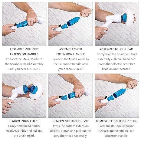3-in-1 Electric Spin Scrubber Machine – Cordless Power Cleaner with 3 Brush Heads & Extendable Handle - Infinitygallery.store