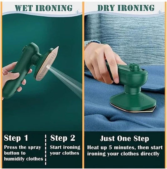Portable Mini Ironing Machine – 2-in-1 Wet & Dry Travel Steam Iron with Titanium Plate - Infinitygallery.store
