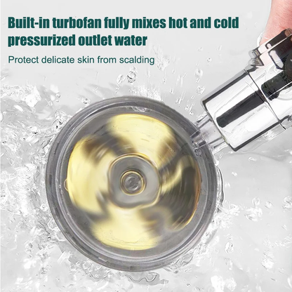 High Pressure Turbo Fan Shower Head – 360° Rotating, Water-Saving & Purifying! - Infinitygallery.store