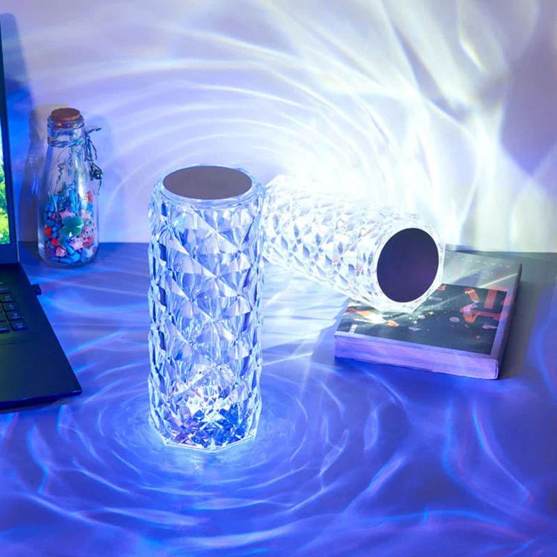 LED Crystal Table Lamp – 3D Diamond Light with Remote & Touch Control - Infinitygallery.store