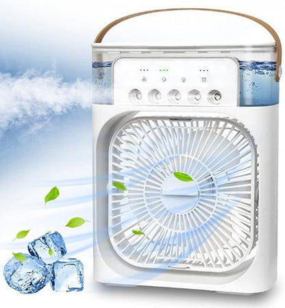 Cooling Fan with Ice – Portable Mini Frost Breeze Oscillating Fan with Misting, Remote & 3 Speeds - Infinitygallery.store