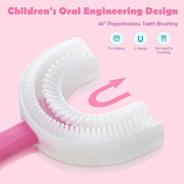Kids U-Shaped Toothbrush – 360° Gentle Cleaning for Ages 2–12 - Infinitygallery.store