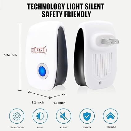 🔇 Ultrasonic Pest Repeller – Plug-In Insect & Rodent Repellent with Quiet Ultrasonic Waves - Infinitygallery.store