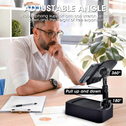 Roarswa 4-in-1 Mobile Phone Holder with HD Bluetooth Speaker – Adjustable Stand & USB Power Station - Infinitygallery.store
