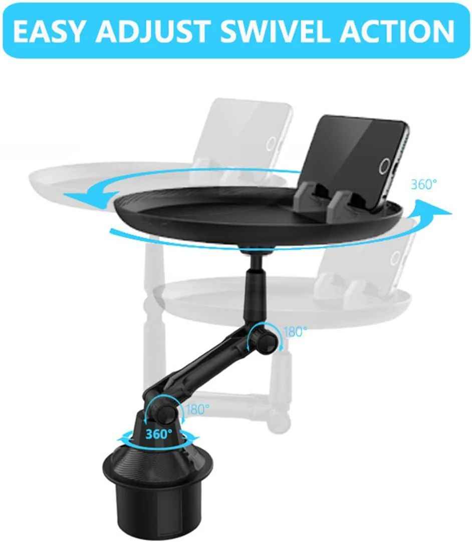 3-in-1 Car Cup Holder Food Tray with Swivel Design & Phone Mount | Infinity Gallery