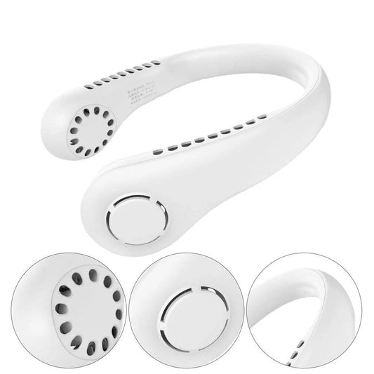 Vaneless Neck Hanging Fan – Hands-Free Wearable Fan with 48 Air Vents & USB Rechargeable Battery - Infinitygallery.store