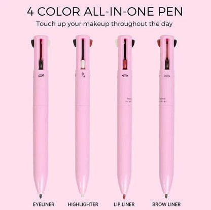 4-in-1 Makeup Pen – Eyeliner, Brow, Lip & Highlighter | Vegan & Portable Beauty Tool - Infinitygallery.store
