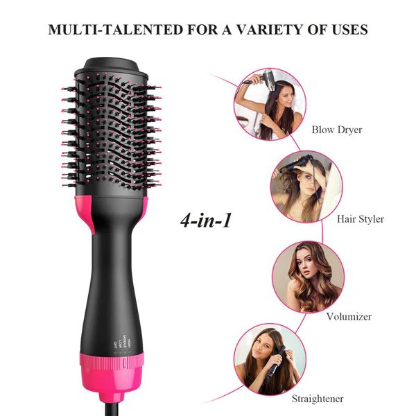 One Step Hot Air Brush – 4-in-1 Hair Dryer, Straightener, Curler & Volumizer - Infinitygallery.store