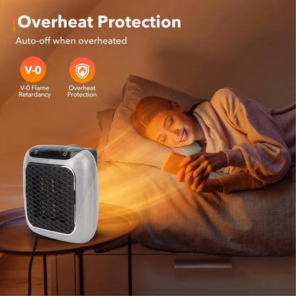 Portable Electric Wall Heater – Compact 800W Fast Ceramic Heater with Timer & Thermostat - Infinitygallery.store