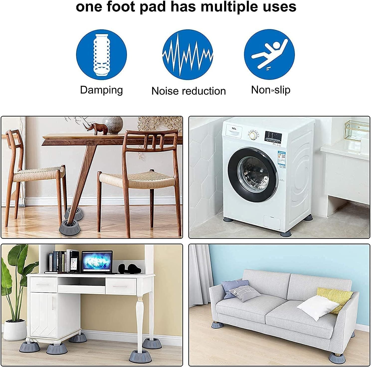 Anti-Vibration Refrigerator Pads – Shock Absorbing Rubber Feet (Set of 4) - Infinitygallery.store