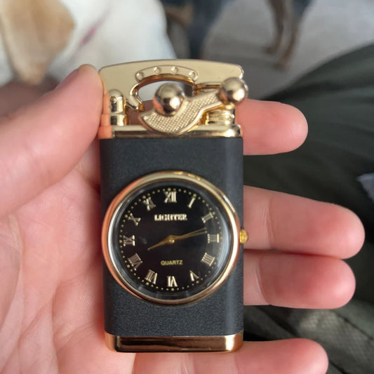 Watch Torch Lighter – Dual Flame Refillable Zinc Alloy Lighter with Gift Box | Infinity Gallery - Infinitygallery.store