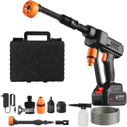 21V High Pressure Water Cleaning Gun – Portable Electric Washer with 6 Spray Modes & Dual Batteries - Infinitygallery.store
